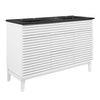 Modway - Render 48" Meuble de salle de bain à double lavabo - Blanc Noir-Vanité moderne du milieu du siècle