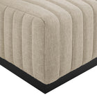 Modway - Conjure Chenal Touffé Tissu rembourré Ottoman - Noir beige-Base noire mate