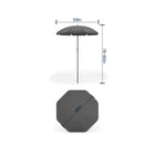 Flash Furniture - Ensemble de jardin couleur noire de 6 pièces avec table, parasol et 4 chaises pliantes-Verre épais de 5mm