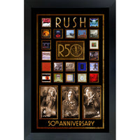 RUSH 50e anniversaire collage d'albums - Impression encadree - 28.5" x 36.5"-Qualité supérieure - music memorabilia