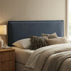 Modway - Camille Mélange de lin rembourré Tête de lit Queen size - Denim-Conception de coussins rembourrés