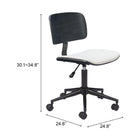 Zuo - Duravel Chaise de bureau - Blanc/Noir-7