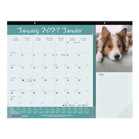 Blueline - 2027 Calendrier sous-main mensuel Le meilleur ami de l’homme - 22 po x 17 po - bilingue-12 mois, de janvier à décembre