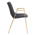 Zuo - Desi Chaise de salle à manger - Noir/Or - Ensemble de 2-Garantie limitée de 3 ans