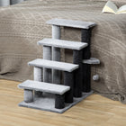 PawHut - Escalier pour chat à 4 marches, petit arbre avec jouet - 23,5 po x 16 po x 25 po-Les chats peuvent sauter directement au sommet en montant sur la petite plateforme 