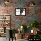 Zach Hyman Oilers Action-H - Toile encadree - 31" x 22"-Sous licence officielle de la LNH et de l'AJLNH
