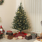 HOMCOM - Arbre de Noël artificiel de 5 pieds avec lumières LED - arbre de Noël-Les branches clairsemées et hiérarchisées imitent l'esthétique réaliste d'un arbre 