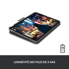 Logitech - Étui clavier Slim Folio pour iPad A16/ 10.9" (10e génération) - Anglais - Gris Oxford-Autonomie de trois ans: Slim Folio utilise 2 piles bouton remplaçables pour alimenter votre clavier intelligent; avec un système de gestion intelligente de l'alimentation, bénéficiez de 3 ans d'autonomie