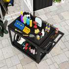 HOMCOM - Chariot à outils à 2 niveaux avec roulettes - noir-Idéal pour les garages, ateliers et entrepôts