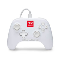 PowerA - Manette câblée Advantage  pour Nintendo Switch 2 avec Lumectra - Blanc-Bouton C : activez facilement les fonctionnalités amusantes de GameChat