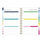 Emily Ley - Agenda scolaire hebdomadaire/mensuel Simplified 2026-2027 - 8 1/2 po H x 5 3/8 po l - bande joyeuse  - bilingue-Une semaine sur deux pages comprenant un espace de planification et une section pour cocher les tâches terminées. 