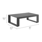 Modway - Lirienne Terrasse extérieure Aluminium Table basse - Gris-Aluminium revêtu en poudre