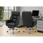 Monarch Specialties - 7275 Chaise de Bureau Ergonomique Aspect Cuir - Noir-9