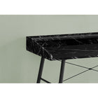Monarch Specialties - 7542 Bureau 48 po L - Faux Marbre Noir/Metal Noir-Fini sur tous les côtés pour un placement flexible n'importe où dans un bureau à domicile