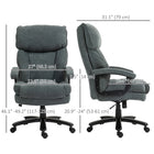 HOMCOM - Fauteuil de direction grand format pour la maison - capacité de 450 lbs - gris-Il possède une hauteur d'assise réglable avec un vérin à gaz sécurisé de classe 3 