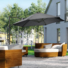 Outsunny - Parasol déporté 8,5 pi avec rotation à 360°, gris foncé-Une toile ventilée aide à rester stable face au vent  
