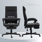 Vinsetto - Fauteuil de bureau pivotant à haut dossier inclinable avec repose-pieds et accoudoirs rembourrés - noir-L'assise rembourrée avec tissu effet lin est confortable
