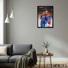 Connor McDavid 20x29 Oilers With Skinner-V - Toile encadree - 22" x 31"-Prêt à accrocher - livré entièrement assemblé