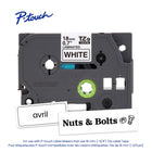 Brother - TZe241 Ruban laminé authentique pour étiqueteuses P-touch - 18 mm de largeur x 8 m de longueur - blanc avec texte noir-Le procédé de ruban laminé crée des étiquettes durables