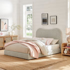 Modway - Seluna Boucle Lit plateforme Queen, Rock-Rembourrage boucle à texture douce