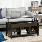 HOMCOM - Table basse relevable avec rangement - espresso-Table basse à plateau relevable avec espace de rangement caché pour stocker vos objets domestiques