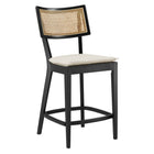 Modway - Caledonia Tabourets de comptoir - Noir beige - Ensemble de 2-Goupilles de pied pour la protection du plancher