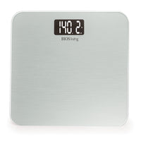 BIOS Living - Pèse-personne numérique métallisé - Argent-Plateforme en verre trempé