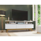 Manhattan Comfort - Meuble TV Yonkers 70,86 po style Mid-Century Modern - Blanc-Recommandé pour un téléviseur jusqu'à 65 pouces