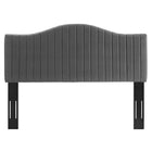 Modway - Brielle Chenal Touffé Performance Velvet Tête de lit jumelée, Charbon de bois-Tissu résistant aux taches durable