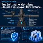 Gyrocopters - Trottinette électrique FlashX pour adultes et adolescents - Vitesse 32 km/h - Autonomie 32 km - Application - Noir-Sécurité : Homologué UL 2272
