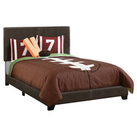 Monarch Specialties - 5910F Lit Double - Simili-Cuir Brun Fonce-1