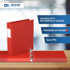 Davis Group Super économie, Reliure à anneaux ronds 1.5 po, paquet de 6 – Rouge-Polypropylène sans PVC