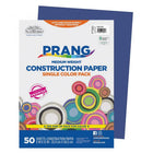 Prang - Papier construction, bleu vif, 9 po x 12 po, 50 feuilles-Papier de construction épais en bois de pâte mécanique
