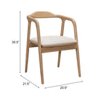 Zuo - Hosoi Chaise de salle à manger - Beige-6
