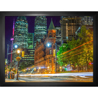 Toronto Canada Old City New City - Toile encadree - 35" x 27"-Impression d'art de haute qualité avec passe-partout et encadrement professionnel