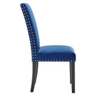 Modway - Parcel Performance Velvet Fauteuils d’accompagnement à manger Ensemble de 2 - Marine-Capacité de poids de la chaise : 285 lb.