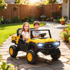 Qaba - Tracteur électrique pour enfants 24V 4WD 2 places - jaune-Sous licence officielle Caterpillar, offrant un design authentique et une qualité de confiance 