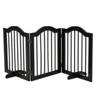 PawHut - Barrière pour animaux autoportante avec 2 pieds de support - noir-Fabriquée en MDF, barrière robuste 