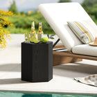 HOMCOM - Table d’appoint finition béton - noir-Fabriqué à partir de poudre de minerai inorganique pour une stabilité et une résistance à l'humidité, idéal pour une utilisation intérieure et extérieure 