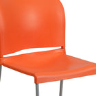 Flash Furniture – Chaise empilable à dossier profilé Hercules avec base traîneau argentée, orange-Patins glisseurs protecteurs en plastique