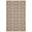 Modway - Ariana Treillis floraux vintage à l’intérieur et à l’extérieur Tapis 9 pi l x 12 pi L - Beige clair et beige foncé-Tapis vintage à treillis floraux