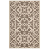 Modway - Ariana Treillis floraux vintage à l’intérieur et à l’extérieur Tapis 9 pi l x 12 pi L - Beige clair et beige foncé-Tapis vintage à treillis floraux