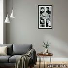 Beatles Black and White Close-Ups With Platinum LP - Impression encadree - 24" x 36"-Prêt à accrocher - livré entièrement assemblé