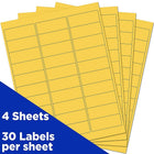 JAM Paper Étiquettes adresse pour le courrier, 2 5/8 x 1 po, jaune soleil Astrobright, 480 par paquet-2,6 haut. x 1 larg. x 0,2 prof. (po)
