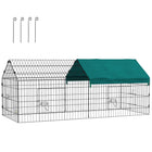 PawHut - Cage pour petits animaux 73 po pour poules, lapins, chinchillas avec toit-Non seulement pour une utilisation intérieure, mais aussi pour une utilisation extérieure 