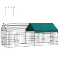 PawHut - Cage pour petits animaux 73 po pour poules, lapins, chinchillas avec toit-Non seulement pour une utilisation intérieure, mais aussi pour une utilisation extérieure 