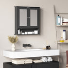 Kleankin - Armoire à pharmacie murale avec miroir - noir-Étagère réglable dans l’armoire pour des objets de différentes tailles 