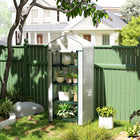 Outsunny - Serre portable 27 po L x 20 po l x 65 po H avec 4 étagères et roulettes, blanc-Idéal pour les passionnés de jardinage, les amateurs et les amoureux des plantes
