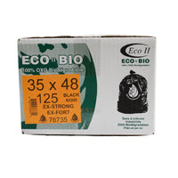 Eco II - Sacs à ordures Oxo-Biodégradable - 35 po x 48 po - extra fort - noir - paquet de 125-35 po x 48 po
