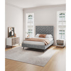 Manhattan Comfort - Dumbo table de chevet moderne 1 tiroir et commode 3 tiroirs - blanc et gris rustique - ensemble de 2-Comprend 4 tiroirs à extension totale conçus avec des lignes nervurées texturées verticales